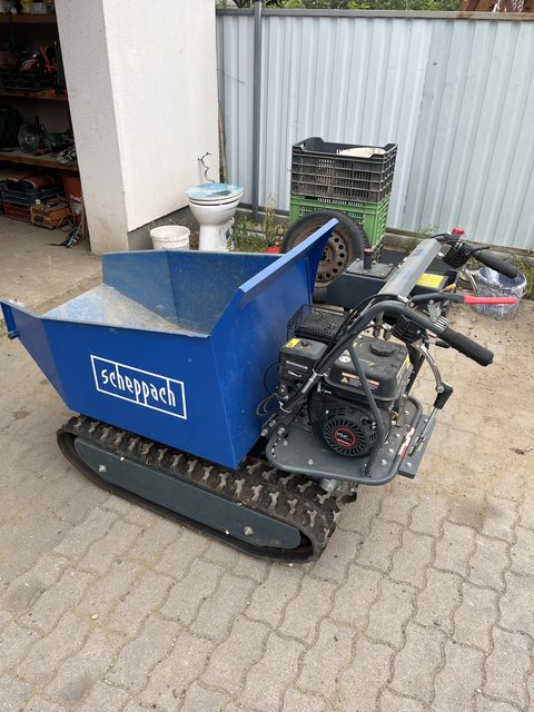 Scheppach lánctalpas mini dömper billenőplatóval